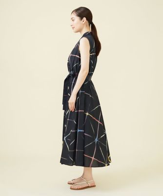板締め絞りカシュクールドレス