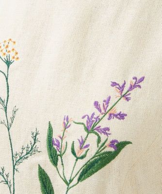 先染めリネン刺繍ドレス