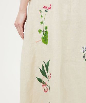 先染めリネン刺繍ドレス