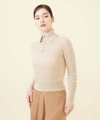 ＜Sybilla (Women)＞透かし柄襟付きプルオーバー