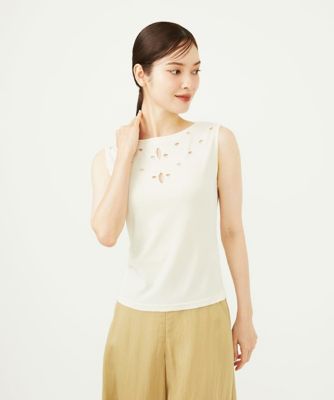 bajra バジュラ プリントノースリーブ プルオーバー アイレットノースリーブプルオーバー | Sybilla (Women)/シビラ