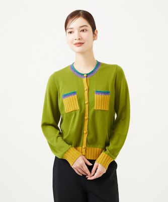 Sybilla (Women)/シビラ ポケットデザイン配色カーディガン 35グリーン系 トップス【三越伊勢丹/公式】