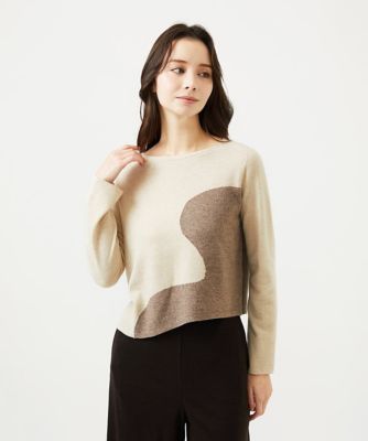 ＜Sybilla (Women)＞アシメントリー配色ニット