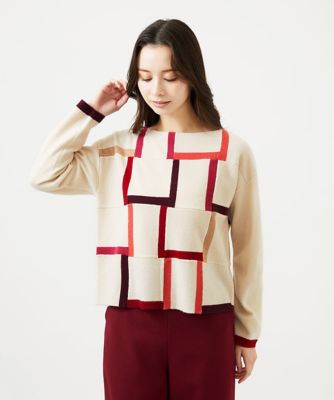 ＜Sybilla (Women)＞パッチワークデザインニット