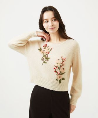 ＜Sybilla (Women)＞ポピーブーケ刺繍ニット