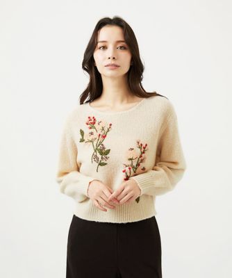 ポピーブーケ刺繍ニット | Sybilla (Women)/シビラ | 三越伊勢丹