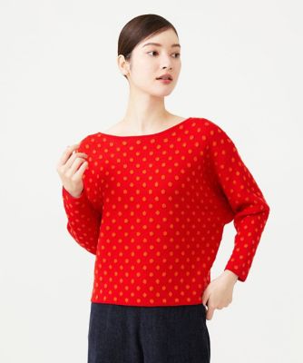 306t*美品 Sybilla シビラ ボリュームスリーブ 2WAYニット ドットジャカードニット | Sybilla (Women)/シビラ | 三越伊勢丹