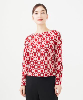 【ＴＩＬＥ】タイルモチーフボートネックプルオーバー