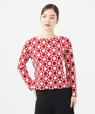 【ＴＩＬＥ】タイルモチーフボートネックプルオーバー
