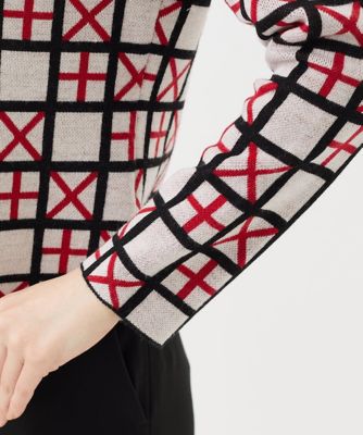 【ＴＩＬＥ】タイルモチーフボートネックプルオーバー