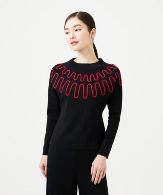 バイカラーコード刺繍ニット | Sybilla (Women)/シビラ | 三越伊勢丹