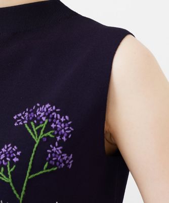 アザミ刺繍ノースリーブプルオーバー