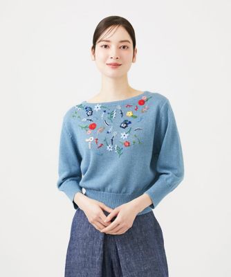 ＜Sybilla (Women)＞ビーズフラワー刺繍ニット