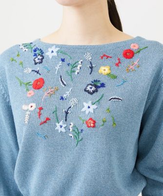 ビーズフラワー刺繍ニット | Sybilla (Women)/シビラ | 三越伊勢丹