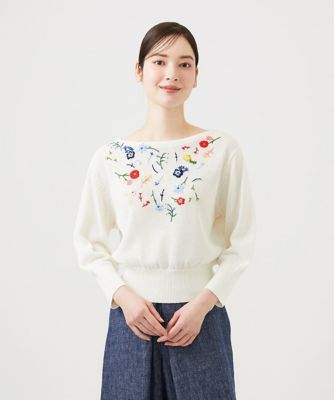 ビーズフラワー刺繍ニット | Sybilla (Women)/シビラ | 三越伊勢丹