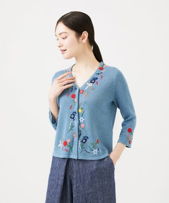 Sybilla 花柄刺繍 七分袖カーディガン　新品 シビラ Sybilla 刺繍 フラワー カーディガン｜Yahoo!フリマ（旧PayPay
