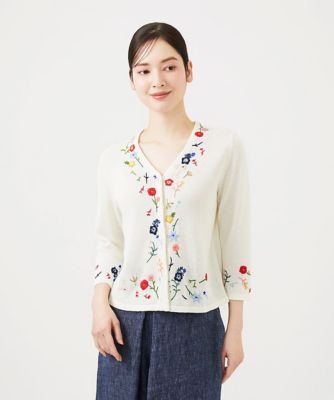 ＜Sybilla (Women)＞ビーズフラワー刺繍カーディガン
