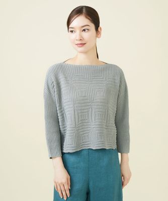 ＜Sybilla (Women)＞ペーパーヤーンジオメトリックデザインプルオーバー