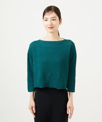 ペーパーヤーンジオメトリックプルオーバー