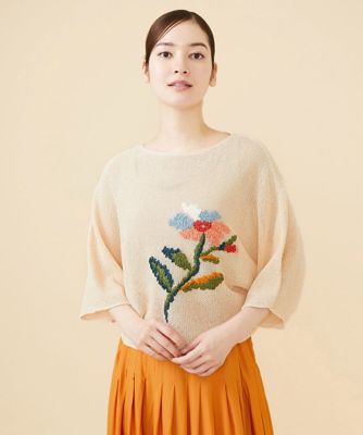 Sybilla (Women)/シビラ テープヤーンフラワー刺繍プルオーバー