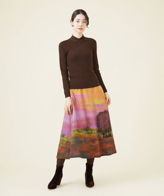 サンセットプリント刺繍ウールスカート | ファッション・服 | 三越 ...