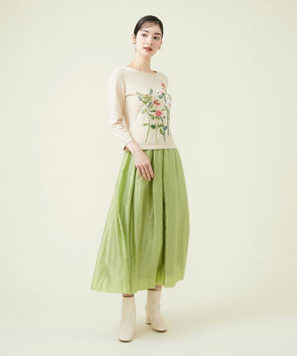 【sybilla】シビラ(L)日本製 総柄 フレア スカート