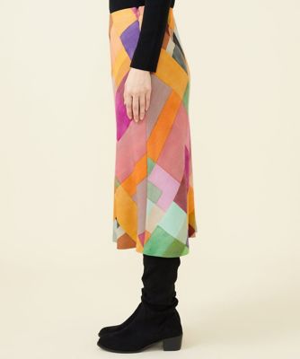 マルチカラーブロックマーメイドスカート