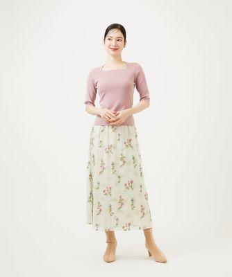 Sybilla（シビラ)　コットンシルク スカート ドットフラワー刺繍スカート | Sybilla (Women)/シビラ | 三越伊勢丹