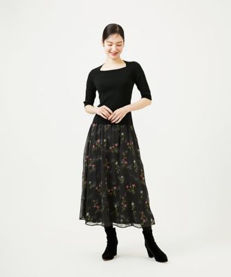 ドットフラワー刺繍スカート | Sybilla (Women)/シビラ | 三越伊勢丹