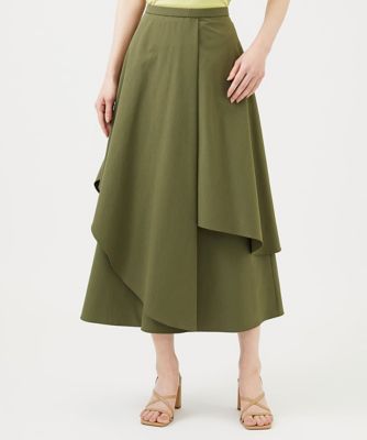 ＜Sybilla (Women)＞ストレッチタフタアシンメトリースカート
