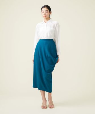 デニットジョーゼットサイドドレープスカート