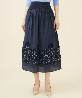 ＜Sybilla (Women)＞カットジャカードレースシャーリングスカート
