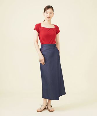 シルク和紙デニムラップスカート | Sybilla (Women)/シビラ