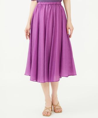 DOUBLE FACED SILK COTTON KNIT SKIRT