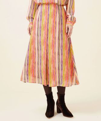 ＜Sybilla (Women)＞【ドラマ着用】マルチカラーストライプスカート