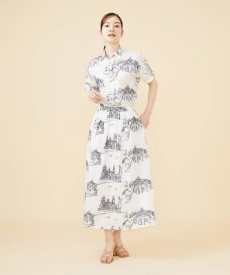 タウンスケープ刺繍スカート