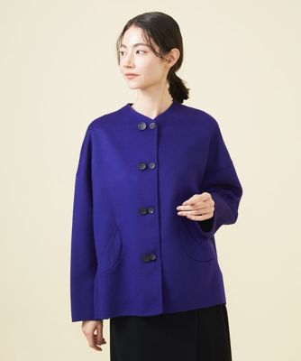 ＜Sybilla (Women)＞【ＷＩＮＴＥＲ　ＢＬＵＥ】ダブルボタンショートリバーコート