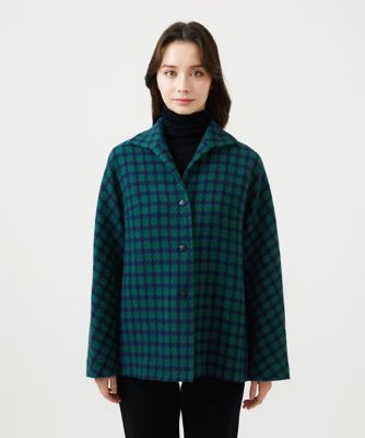 Izabella…◇蚤の市　カーキ　38 チェック柄ショートコート | Sybilla (Women)/シビラ | 三越伊勢丹