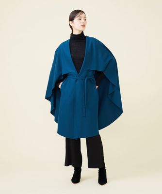 ＜Sybilla (Women)＞【ｂｌｕｅ＆ｂｌａｃｋ】ケープ付きジレ