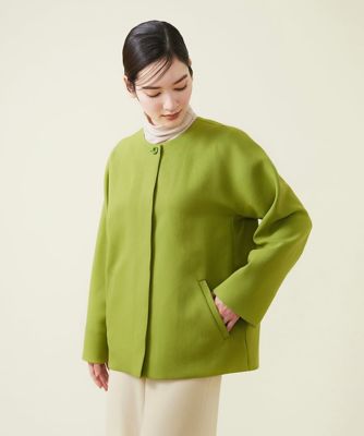 ＜Sybilla (Women)＞ノーカラーコクーンハーフコート