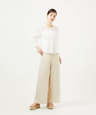 未使用 シビラ ベージュ リネン100% ノーカラー ジャケット七分袖L リネンカラミシアージャケット | Sybilla (Women)/シビラ | 三越伊勢丹