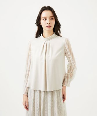 ＜Sybilla (Women)＞ストライプレーススリーブカットソー