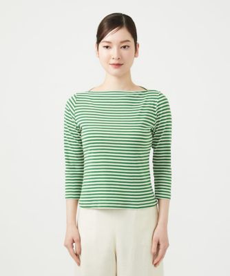 【あんみり】HYKE ハイク ボーダー ボートネックカットソー HYKE（ハイク） *ボーダーカットソー*1ブラックホワイト長袖ロングT