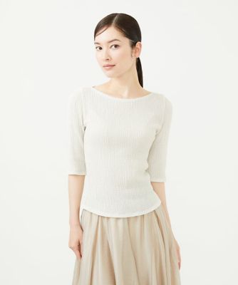 ＜Sybilla (Women)＞シャーリングボートネックカットソー