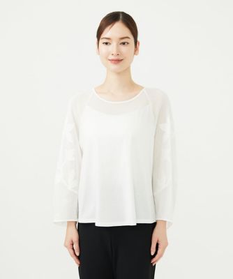 フラワーチュールスリーブカットソー