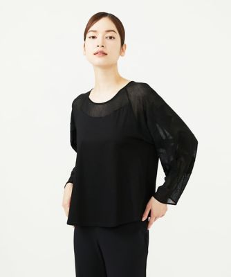 フラワーチュールスリーブカットソー