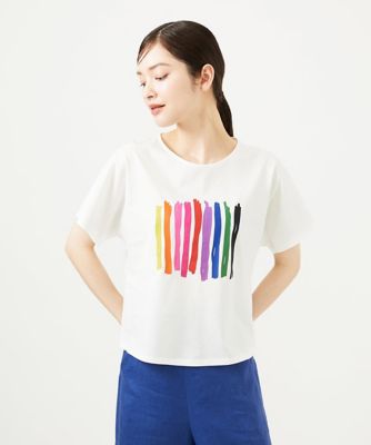 ＜Sybilla (Women)＞レインボーストライププリントＴシャツ
