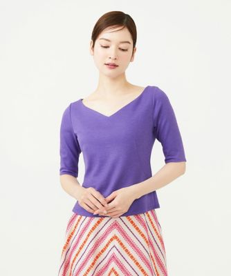 美品✨24AW シビラ パイルジャージーVカットネックカットソー ウール M ワイドVネックカットソー | Sybilla (Women)/シビラ | 三越伊勢丹