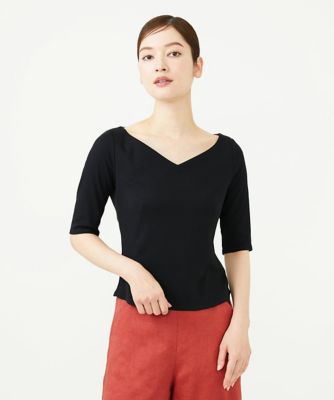美品✨24AW シビラ パイルジャージーVカットネックカットソー ウール M ワイドVネックカットソー | Sybilla (Women)/シビラ | 三越伊勢丹