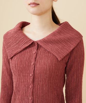 シャーリングビッグカラーカットソー